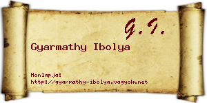 Gyarmathy Ibolya névjegykártya